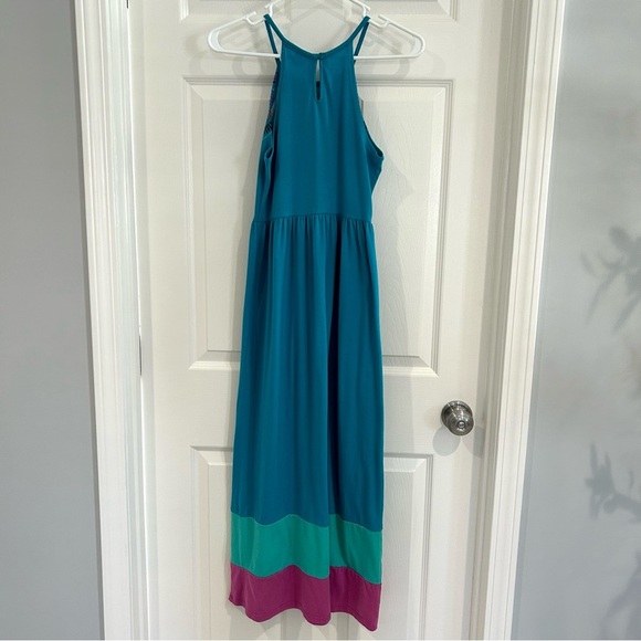 Gymboree Girl Maxi Dress 10/12 Large Embroidered Sleeveless Halter Keyhole Boho - Picture 5 of 12